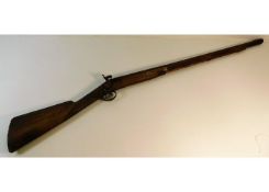 A 19thC. percussion rifle 46in long. Provenance: S