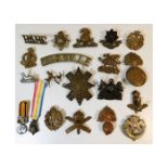 Two miniature Victorian medals & a quantity of mil