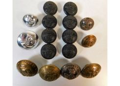 A quantity of DCLI & Rifle Brigade buttons. Proven