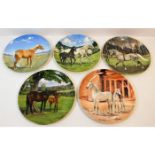 Five Spode equine interest plates with certificate