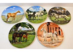 Five Spode equine interest plates with certificate