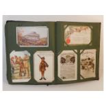 A vintage postcard album, approx. 250 mixed cards