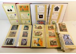 Two stamp postcard albums, approx. 280 no. & appro