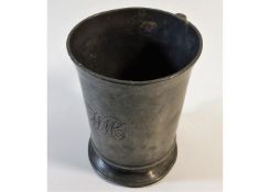 A Victorian pewter quart from public house Blackwa