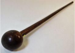 A tribal art Zulu Knobkerrie war club 31in long