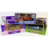 Three boxed Corgi diecast TV related toy vehicles