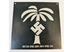 A German Afrika Korps 1942 Formation Plate. Proven