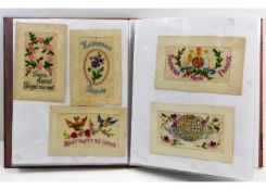 An album of WW1 embroidered sweetheart greetings c
