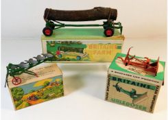 Three boxed Britains diecast toy vehicles: Muledoz