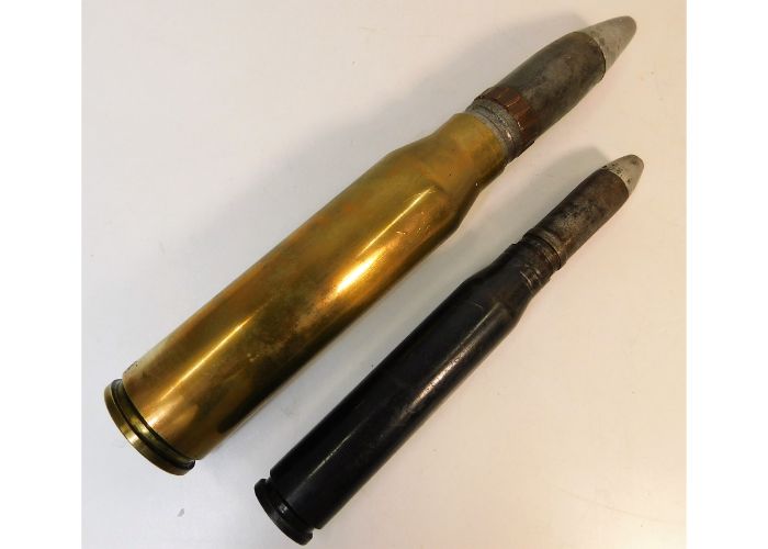 A German 20mm Flugabwehrkanone shell twinned with