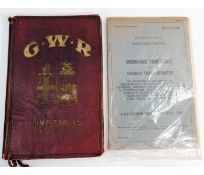 A GWR 1947 time table book & one later