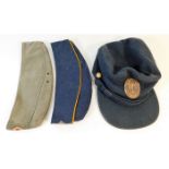 A German field hat & two German berets. Provenance