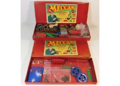 Two boxes of Meccano accessory set 2 & set 2A