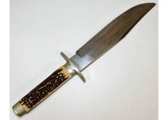 An Anton Wingen Solingen Original Bowie Knife with 8in blade. Provenance: Submitted by Mrs. Lauraine