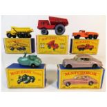 Five boxed Matchbox diecast toy vehicles: Quarry t