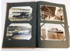 A vintage postcard album, mostly greetings cards a