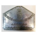 A DCLI duty bed plate G. Bardell 5433801. Provenan