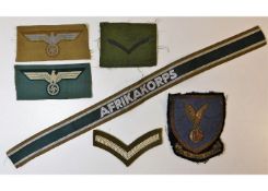Two WW2 Nazi Germany Third Reich sleeve badges & o