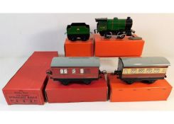 A boxed Hornby 'O' gauge tinplate railway clockwor