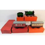 A boxed Hornby 'O' gauge tinplate railway clockwor