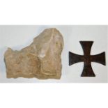 A German WW2 iron cross centre twinned with a frag