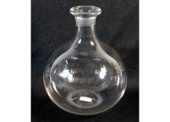 A glass decanter inscribed Carolowitz, Max Greger