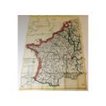 A WW2 silk escape map of France. Provenance: Submi