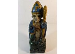 A French polychrome wooden carved figure titled St