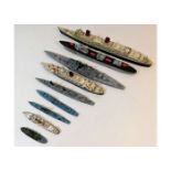 A quantity of diecast model ships including Matchb