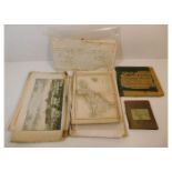 A quantity of mixed antique prints & maps