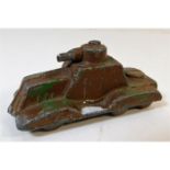 A WW2 French Panhard tank toy. Provenance: Submitt