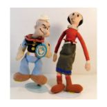 A Titan Toys Popeye approx. 12in & one other Olive