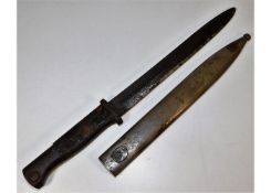 A bayonet & scabbard, possibly Polish a/f. Provena