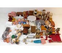 A quantity of dolls house furniture & miniature ac