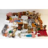 A quantity of dolls house furniture & miniature ac