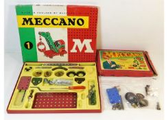 A Meccano 1 set with a Meccano accessory outfit