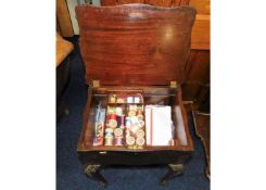 A mahogany work box 23.75in high