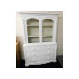 A painted Victorian pine dresser 77in high x 53.25