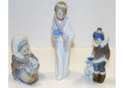 Three Lladro porcelain figures with boxes - 1195 E