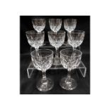 A set of eight Victorian thumbprint wine glasses 5.25in tall x 2.625in wide at rim
