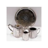 A Victorian silver plated tea set a/f with later t