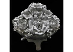 A porcelain floral centrepiece 12in wide x 10.5in