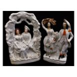 Two 19thC. Staffordshire figure groups 14.5in & 12