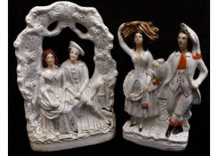 Two 19thC. Staffordshire figure groups 14.5in & 12