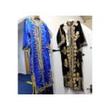 Two Asian embroidered robes & an embroidered belt
