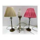 A pair of brass Laura Ashley table lamps & one bra