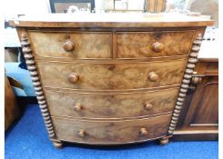 A Victorian mahogany bow fronted chest of drawers