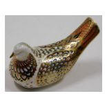 A Royal Crown Derby gold stopper Turtle Dove 5.875
