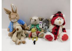 A quantity of mixed cuddly toys including Wimbledo