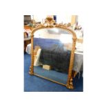 A large Victorian over mantle gilt framed mirror 5
